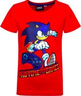 Sonic the hedgehog t-shirt - rood - Maat 92 / 2 jaar