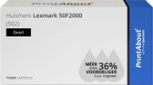 PrintAbout huismerk Toner 50F2000 (502) Zwart geschikt voor Lexmark