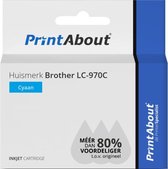 PrintAbout huismerk Inktcartridge LC-970C Cyaan geschikt voor Brother