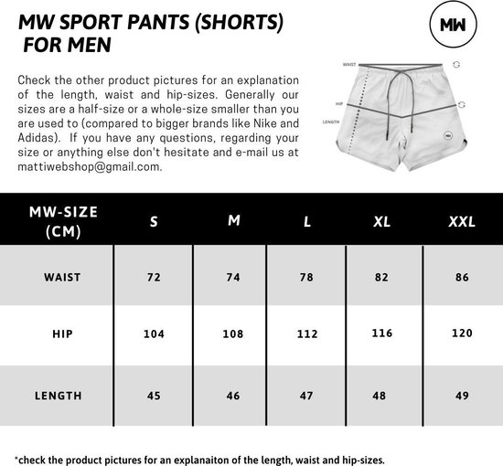 MW® Sportbroek voor Heren - Gym broek met mobiel zak - 2 in 1 Shorts - Sport broekje (Zwart - L)