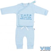 Vib Twee-Delig Setje - Blauw 'Remove Baby Before Washing'
