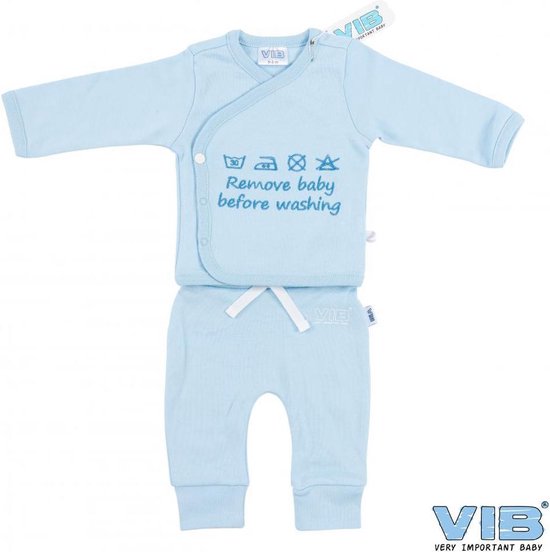 Vib Twee-Delig Setje - Blauw 'Remove Baby Before Washing' | bol.com