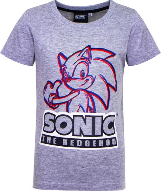 Sonic the hedgehog t-shirt - grijs - Maat 92 / 2 jaar