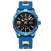BiDen - Unisex Horloge - Blauw/Zwart - Ø 46mm