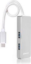 USB 3.1 Type C naar 2x USB 3.0 HUB / USB-C Port / Met reversible Connector voor MacBook 12 inch / Zilver