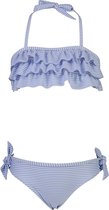 Snapper Rock - Bandeau Bikini voor meisjes - Stripes - Blauw/Wit - maat 98-104cm