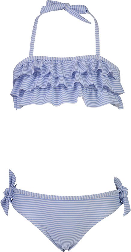 Snapper Rock - Bandeau Bikini voor meisjes - Stripes - Blauw/Wit - maat  98-104cm | bol.com