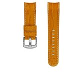 24 mm strap orange croco leather strap