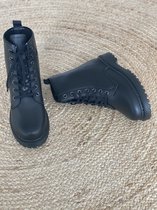 Shoekueen Dames Mat Veter Enkellaarzen Zwart 38