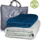 Ella® Verzwaringsdeken Kind 2,4kg 90x120 cm - Weighted Blanket - Verzwaarde deken - Incl. Grijs & Blauw 100 % Katoen Overtrek