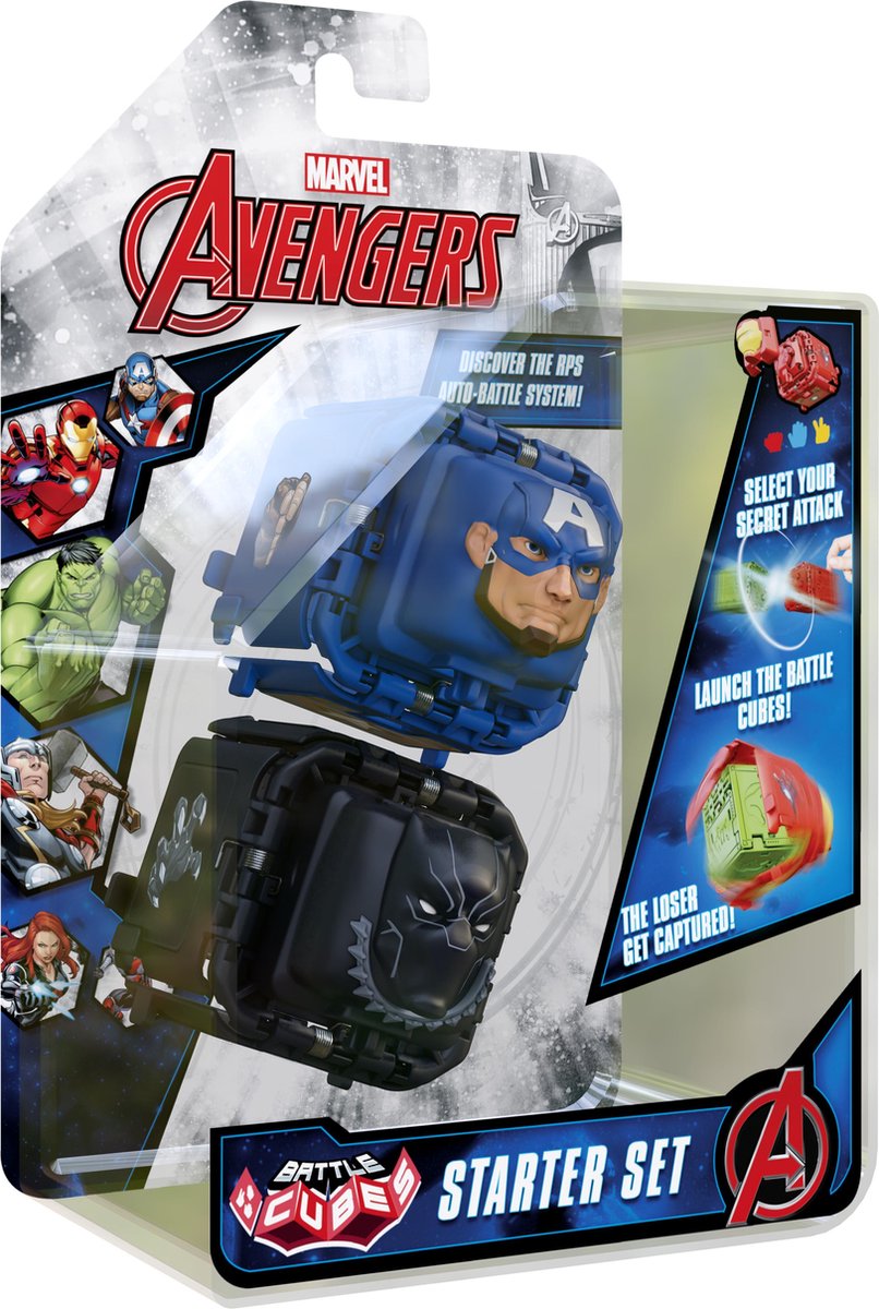 Marvel Avengers Battle Cube - Captain America VS Black Panther - Battle Fidget Set - Battle Cubes