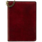 Leren Journal rood - THE DIARY OF A NOBODY, Notitieboek, Reis dagboek, Notebook met bladwijzer