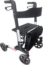 Pippa Design rollator opvouwbaar met rugleuning en tas