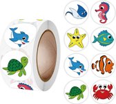 beloningsstickers | vissen stickers | stickerrol | 500 stickers op rol | stickers voor kinderen