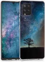 kwmobile telefoonhoesje voor Samsung Galaxy A42 5G - Hoesje voor smartphone in blauw / grijs / zwart - Sterrenstelsel en Boom design