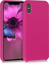 kwmobile telefoonhoesje voor Apple iPhone X - Hoesje met siliconen coating - Smartphone case in granaatappelrood