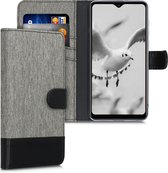 kwmobile telefoonhoesje voor Blackview A80 Pro (2020) - Hoesje met pasjeshouder in grijs / zwart - Case met portemonnee