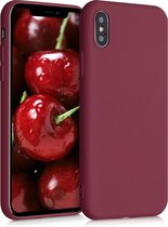 kwmobile telefoonhoesje voor Apple iPhone X - Hoesje voor smartphone - Back cover in rabarber rood