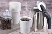 Wit - kartonnen koffie bekers - Wegwerp Drinkbeker Wit - 200ml  - 200 stuks  - Kartonnen beker  - Papieren beker - Drinkbeker - To-Go