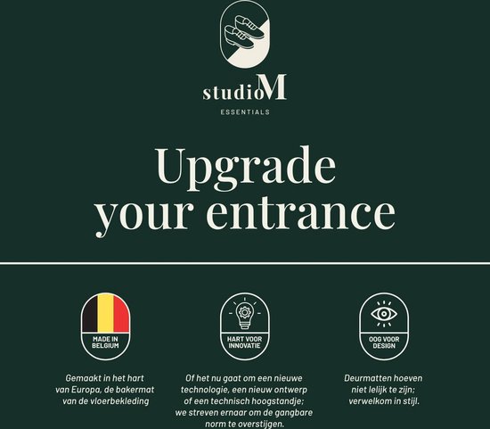 Deurmat Studio M - OPTICLEAN - Droogloopmat binnen - 60X80 cm - Grijs - Verschillende Afmetingen en Kleuren - Studio M
