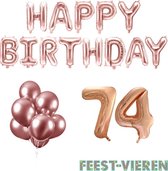 74 jaar Verjaardag Versiering Ballon Pakket Rosé Goud