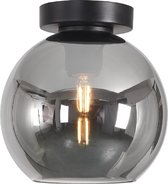 Plafondlamp Marino Zwart & Smoke Glas 20cm