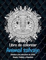 Animal salvaje - Libro de colorear - Disenos con patrones de estilo Henna, Paisley y Mandala