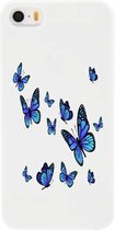 Apple Iphone XR wit siliconen hoesje - Blauwe vlinders * LET OP JUISTE MODEL *