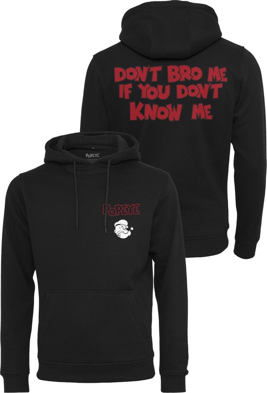 Heren Hoodie - Popeye Don't Bro Me Hoody zwart