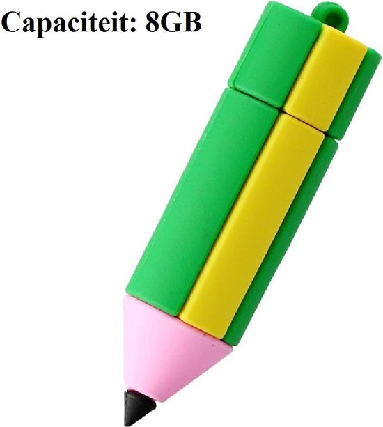 Cartoon Potloodvorm Pendrive – Capaciteit 8GB – Duurzaam – Leuk – makkelijk te gebruiken