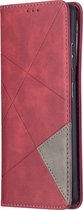 Samsung Galaxy S21 Ultra Hoesje - Mobigear - Rhombus Slim Serie - Kunstlederen Bookcase - Rood - Hoesje Geschikt Voor Samsung Galaxy S21 Ultra