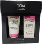 Therme Saigon Pink Lotus - Geschenkset 2-delig: Shower Gel 200 ml + Massage Oil 125 ml