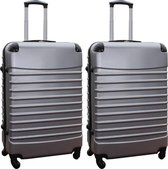 Travelerz kofferset 2 delige ABS groot - met cijferslot - 95 liter - zilver