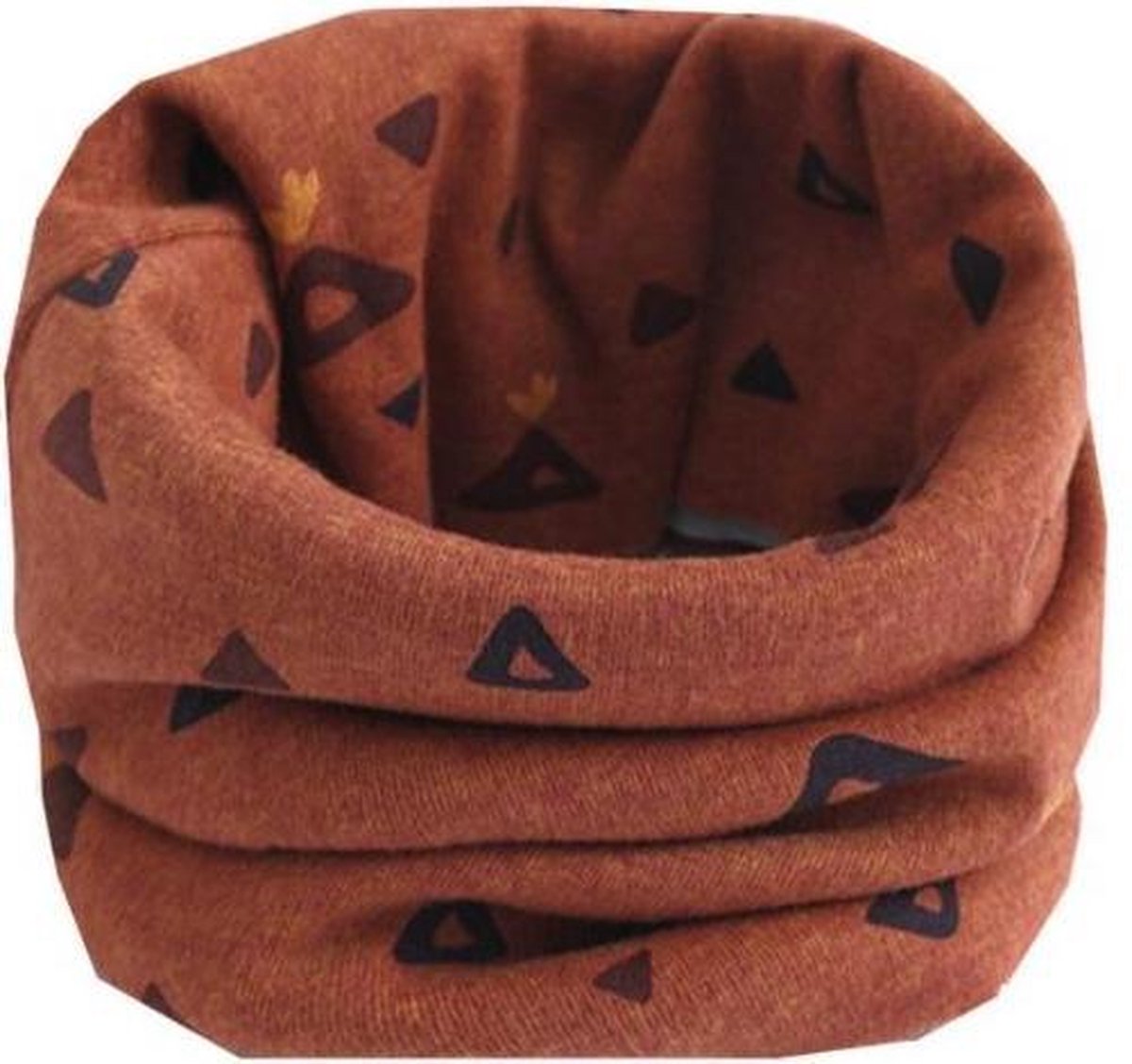 col / cirkel sjaal Driehoekjes bruin - katoen - 1 tot 4 jaar