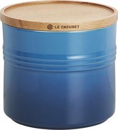 Le Creuset 2 voorraadpotten met houten deksel in Marseilleblauw 12cm 1,4l