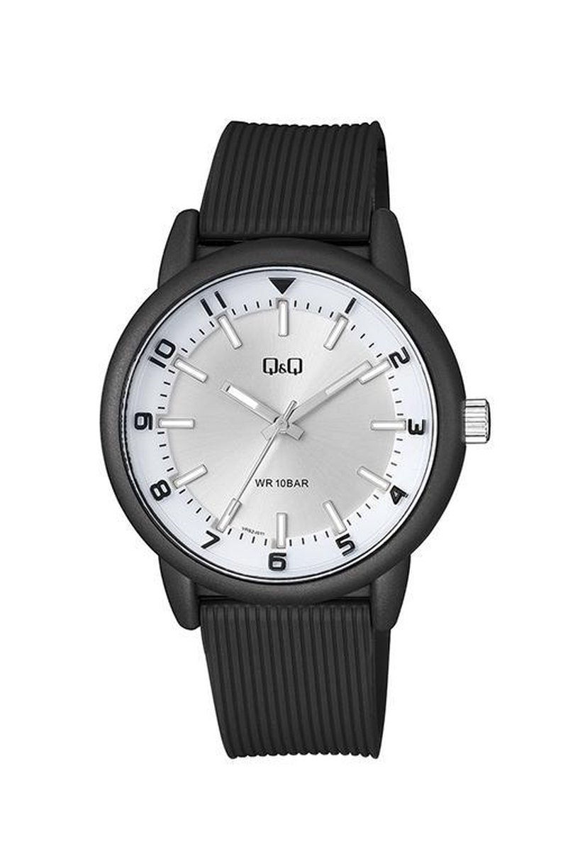 QQ-VR52J011-horloge-rubberband-zwart-10bar waterdicht
