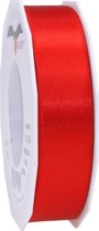 1x Luxe Hobby/decoratie rode satijnen sierlinten 2,5 cm/25 mm x 25 meter- Luxe kwaliteit - Cadeaulint satijnlint/ribbon