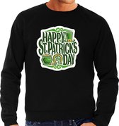 St. Patricks day sweater zwart voor heren - Happy St. Patricks day - Ierse feest kleding / trui/ outfit/ kostuum S