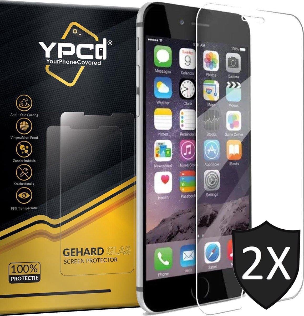 2 stuks YPCd® Geschikt voor Apple iPhone 7 Plus - iPhone 8 Plus Glass Screenprotector