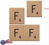 F scrabble letters set van 4 letter stickers