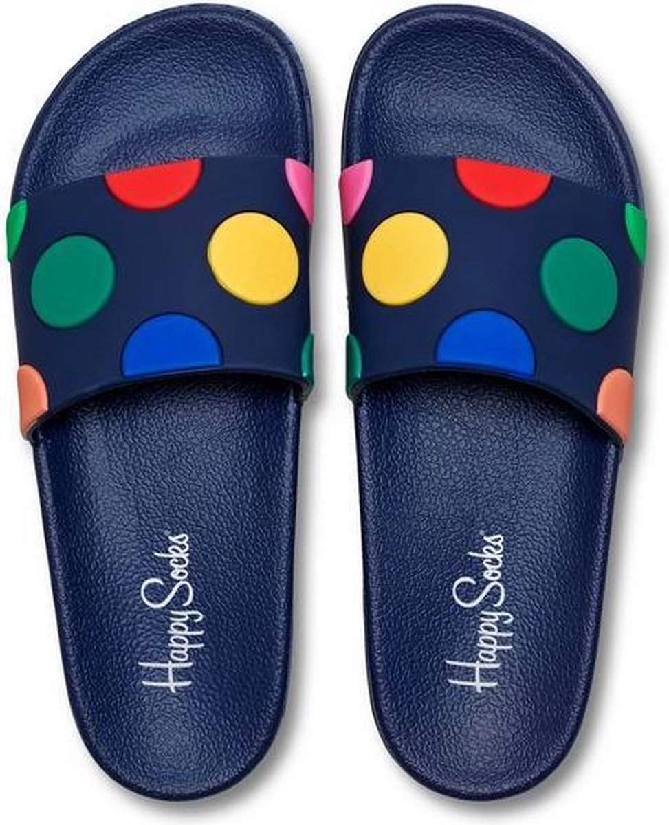 Happy Socks Pool Slider Big Dot Slippers Blauw