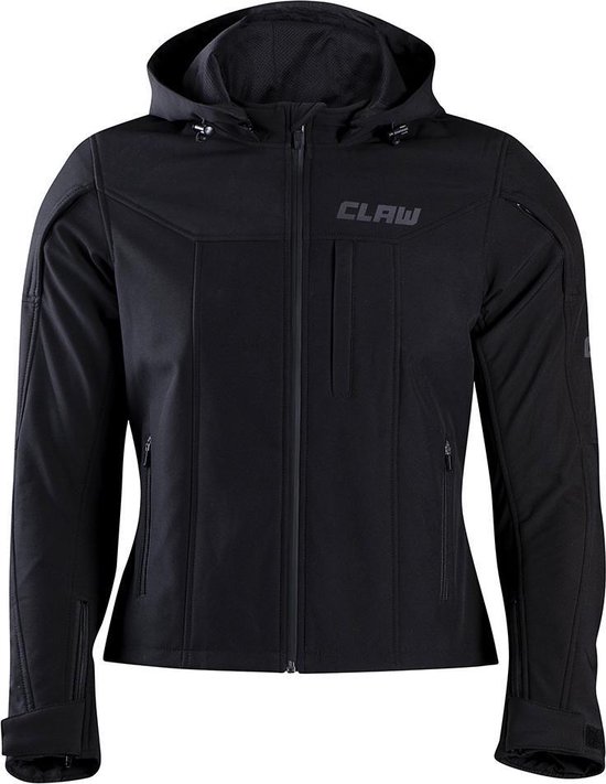 CLAW Timmy Softshell Jack - Urban Zomer Motorjas voor Vrouwen - zwart - Dames Maat S