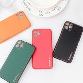 Apple iPhone 12 Pro Max groen Back Cover Luxe High Quality Leather  hoesje met 2x gratis Tempered glass Screenprotector
