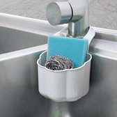 Support d'évier - Cuisine - Support de brosse à vaisselle - Évier - Grijs
