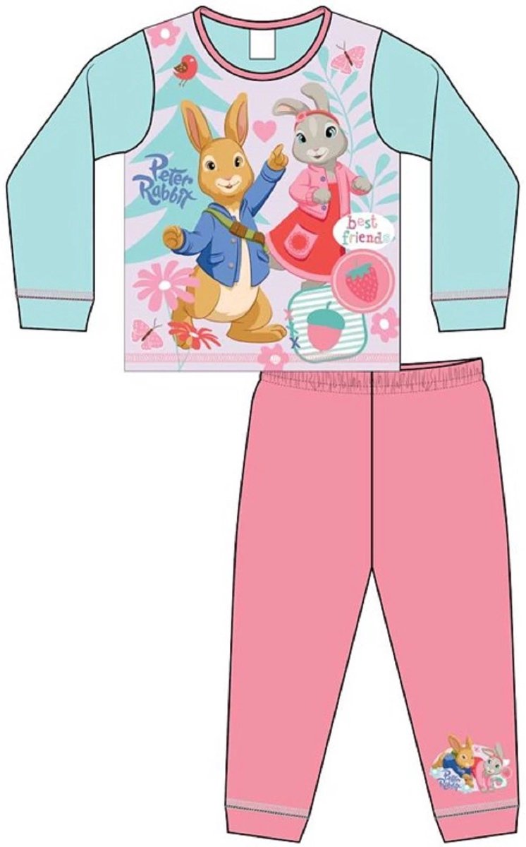 Pieter Konijn Pyjama - Maat 86/92 - Peter Rabbit en Lily - Meisjespyjama
