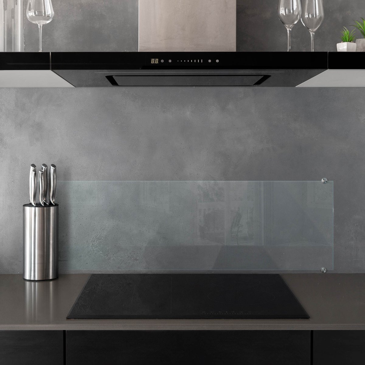 Coloray Keuken Achterwand Glas Transparant - Transparante Beschermplaat Keuken - 100x30 cm - Helder Glas Achterwand Keuken - Doorzichtige Spatplaat Keuken - Transparante Keuken Achterwand - Gehard Glas Transparant Keuken