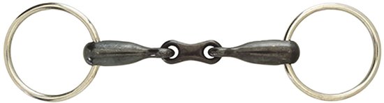 Snaffle bit, zoet ijzer vrij ring bit met Franse schakels voor paarden Weatherbeeta Korsteel Snaffle bit, zoet ijzer vrij ring bit met Franse schakels voor paarden Weatherbeeta Korsteel