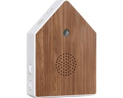 UPLY Vogelhuisje Met Geluid - Vogelgeluiden Huisje Met Sensor - 5 Natuurgeluiden Voor op Toilet/Wc - Bewegingsmelder - Cadeau - Incl. Bevestiging - Wit - Eik