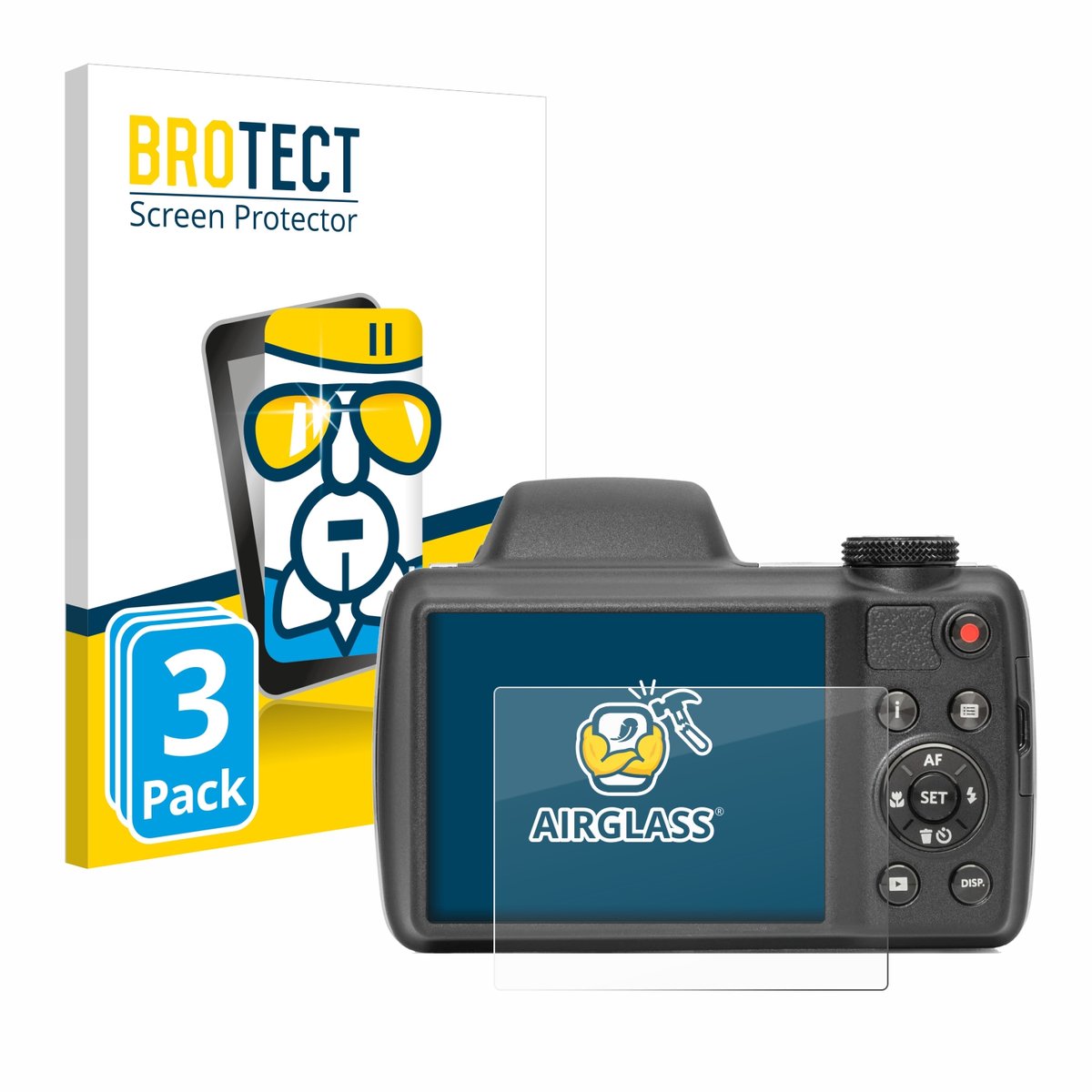 Screenprotector 3 Stuks voor Kodak Pixpro AZ528 Beschermglas transparant