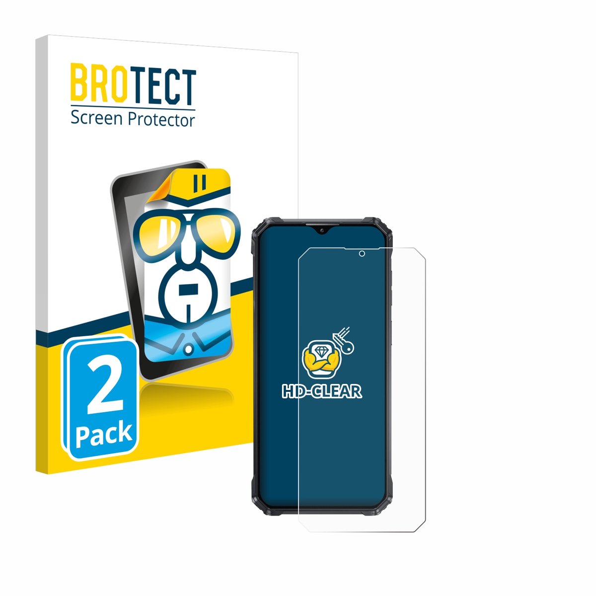 BROTECT - Screenprotector voor Oukitel WP36 - Folie Beschermfolie transparant 2 Stuks